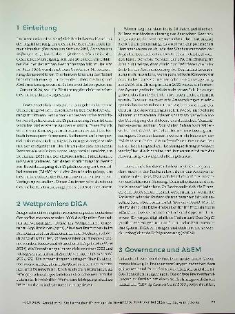 Vorschauseite 2: Stellschrauben für erfolgreiche Governance-Strukturen bei DiGA