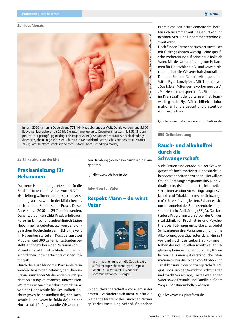 Vorschauseite 1: Praxisanleitung für Hebammen