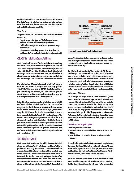 Vorschauseite 2: Der Kiesler-Kreis im Rahmen der CBASP-Therapie