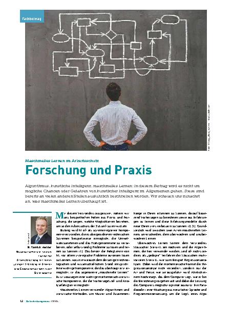 Vorschauseite 1: Maschinelles Lernen im Arbeitsschutz: Forschung und Praxis