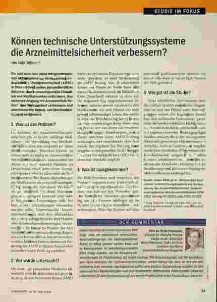 Vorschauseite 1: Können technische Unterstützungssysteme die Arzneimittelsicherheit verbessern?