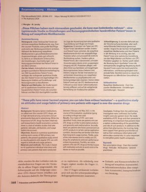 Vorschauseite 3: „Diese Pillchen haben noch niemandem geschadet, die kann man bedenkenlos nehmen" - eine typisierende Studie zu Einstellungen und Nutzungsgewohnheiten hausärztlicher Patientinnen i…