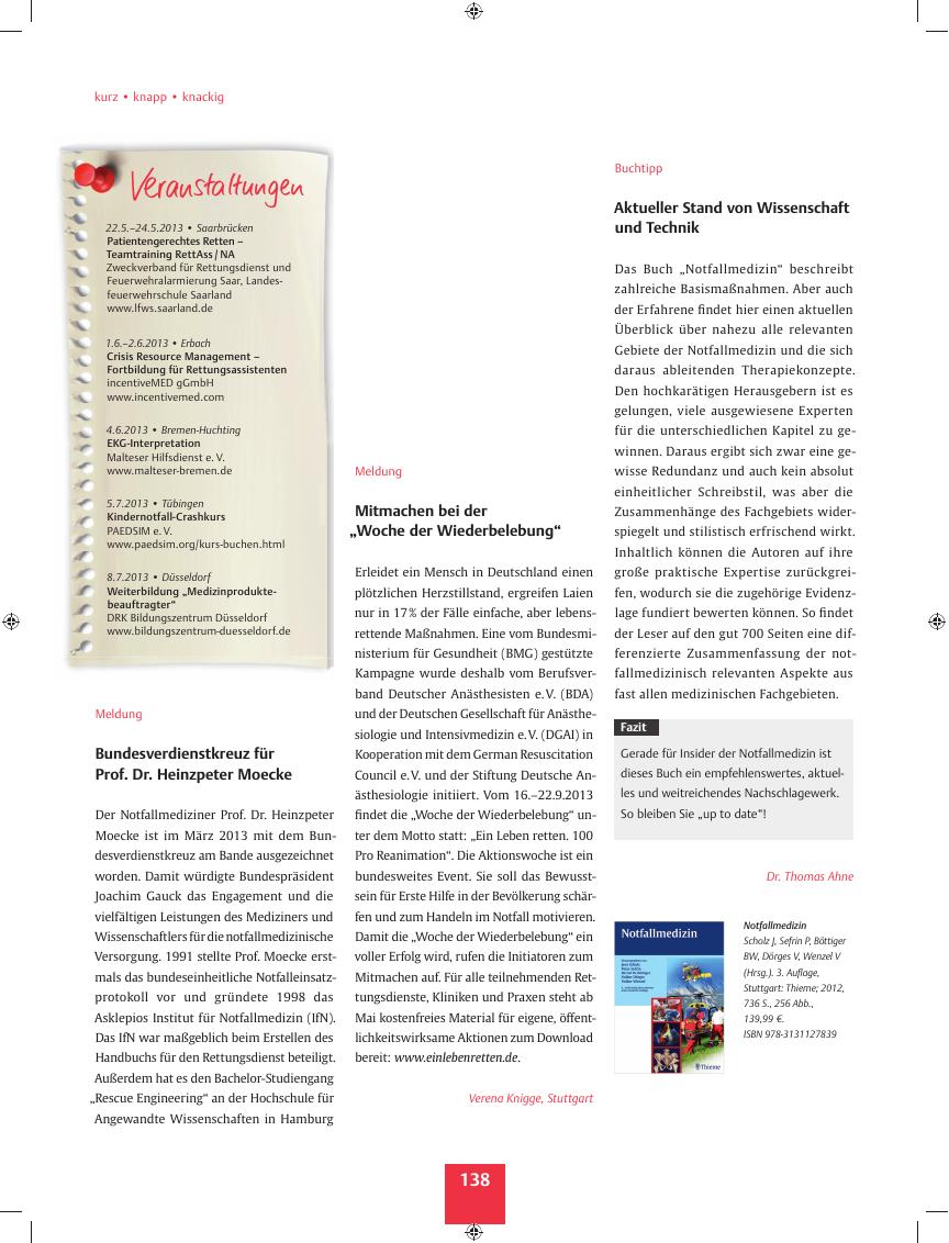 Vorschauseite 1: Meldung ? Mitmachen bei der ?Woche der Wiederbelebung?
