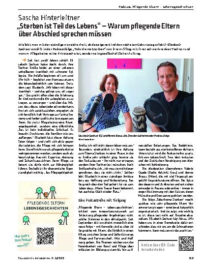 Vorschauseite 1: „Sterben ist Teil des Lebens“ – Warum pflegende Eltern über Abschied sprechen müssen