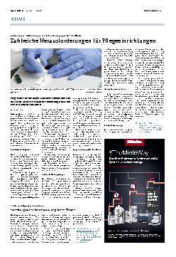 Vorschauseite 1: Zahlreiche Herausforderungen für Pflegeeinrichtungen
