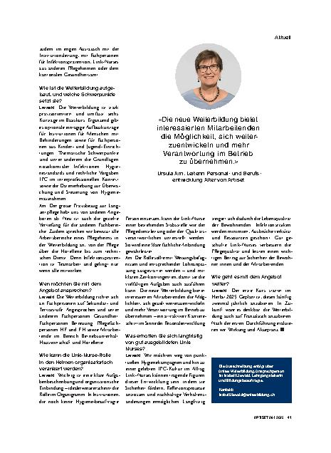 Vorschauseite 2: Eine neue Schlüsselrolle an der Schnittstelle zwischen Pflege und Infektionsprävention