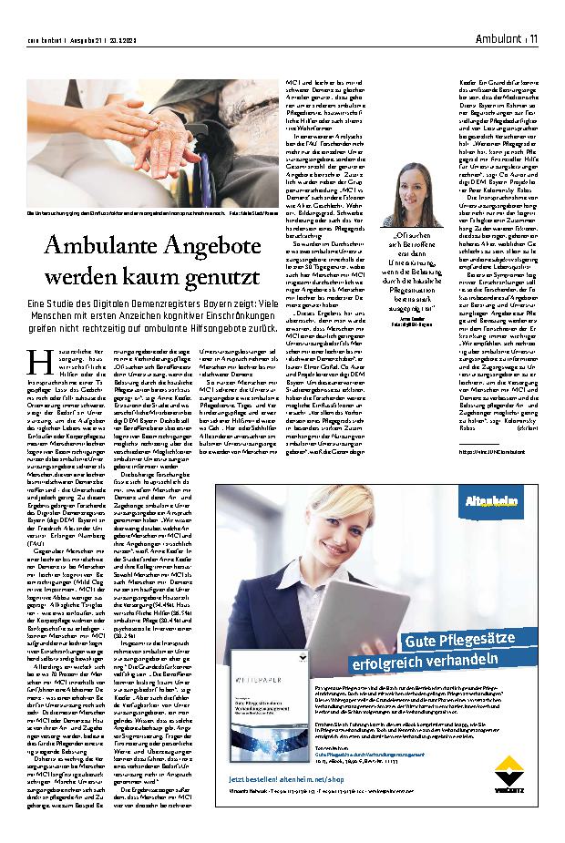 Vorschauseite 1: Ambulante Angebote werden kaum genutzt