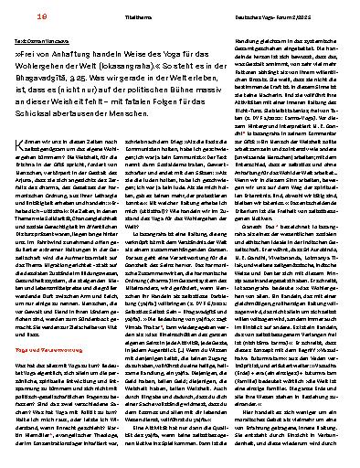 Vorschauseite 2: Im Zustand des Yoga für das Wohlergehen der Welt handeln