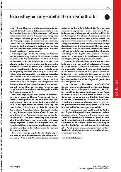 Vorschauseite 1: Praxisbegleitung – mehr als nur Smalltalk!