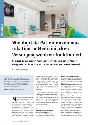 Vorschauseite 1: Wie digitale Patientenkommunikation in Medizinischen Versorgungszentren funktioniert