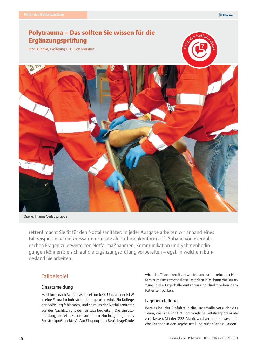 Vorschauseite 1: Polytrauma ? Das sollten Sie wissen für die Ergänzungsprüfung