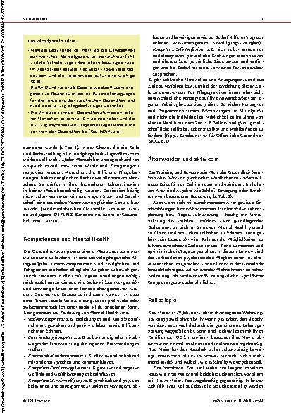 Vorschauseite 2: Mental Health im Alter Wie sie erreicht bzw. unterstützt werden kann