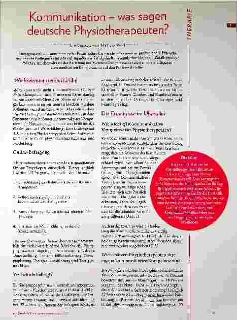 Vorschauseite 1: Kommunikation - was sagen deutsche Physiotherapeuten?