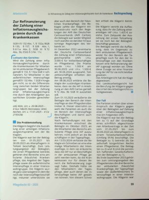 Vorschauseite 1: Zur Refinanzierung der Zahlung einer Inflationsausgleichsprämie durch die Krankenkassen
