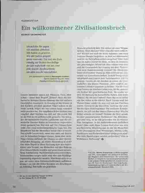 Vorschauseite 1: Ein willkommener Zivilisationsbruch