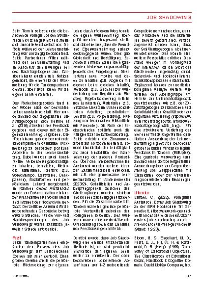 Vorschauseite 4: Voneinander Lernen - Job Shadowing als Methode zur Selbstund Fremdreflexion in der Hochschullehre