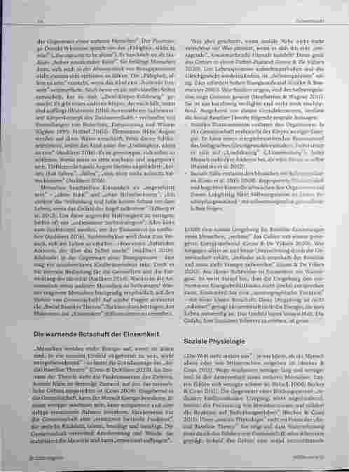 Vorschauseite 2: Die verlorene „haltende” Umwelt Einsamkeit aus der Perspektive der „Social Baseline Theory”