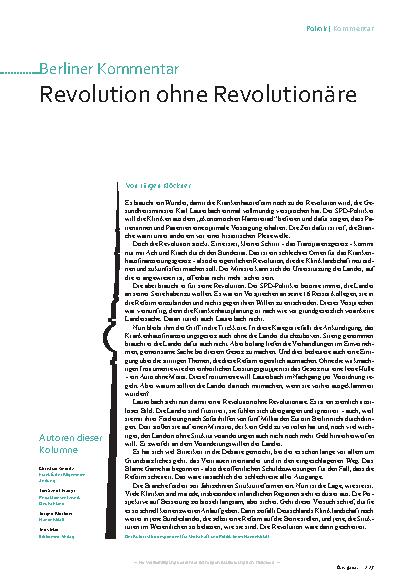 Vorschauseite 1: Revolution ohne Revolutionäre