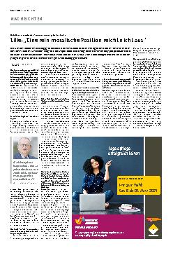 Vorschauseite 1: Lilie: „Eine rein moralische Position reicht nicht aus“