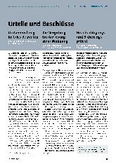 Vorschauseite 1: Urteile und Beschlüsse