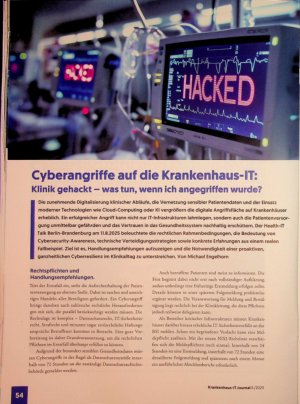 Vorschauseite 1: Cyberangriffe auf die Krankenhaus-IT: Klinik gehackt - was tun, wem ich angegriffen wurde?