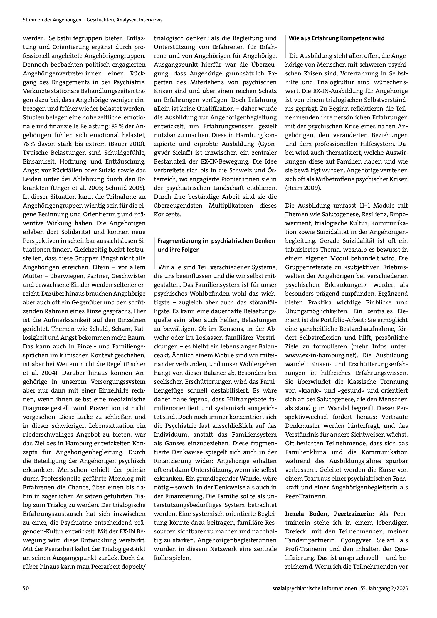 Vorschauseite 2: „Dem eigenen Leben die Hand leise wieder hinhalten“ – Resilienzförderung in der Psychiatrie für Angehörige durch Angehörige: Die Angehörigenbegleitung