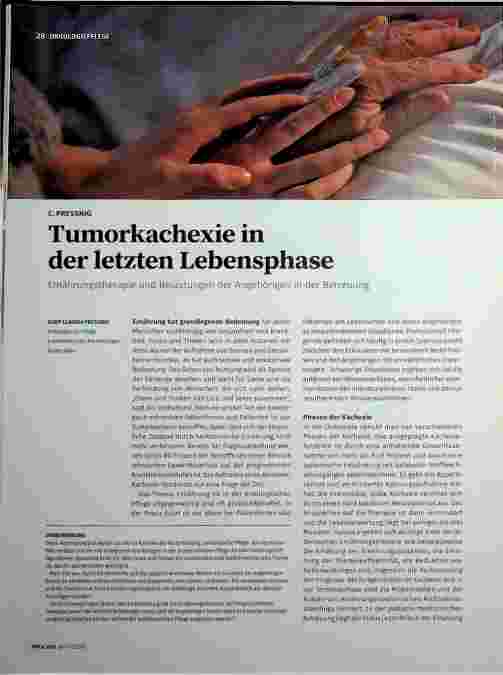 Vorschauseite 1: Tumorkachexie in der letzten Lebensphase