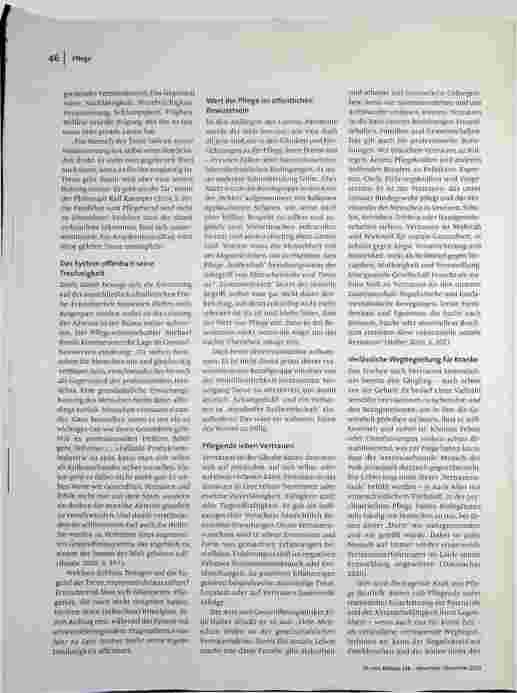Vorschauseite 2: Treue und Vertrauen: Zwei grundlegende Werte für Pflege und Gesellschaft.