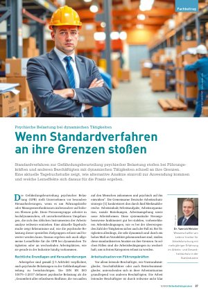 Vorschauseite 1: Psychische Belastung bei dynamischen Tätigkeiten Wenn Standardverfahren an ihre Grenzen stoßen