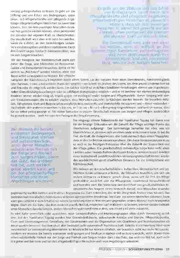 Vorschauseite 4: DER ERSCHÖPFTE SAMARITER SCHRITT AUF DEM WEG ZU EINER SORGENDEN GESELLSCHAFT