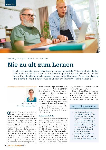 Vorschauseite 1: Weiterbildung für ältere Beschäftigte: Nie zu alt zum Lernen