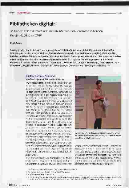 Vorschauseite 1: Bibliotheken digital: