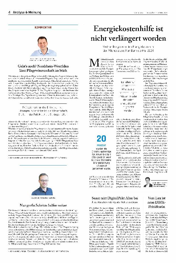 Vorschauseite 1: Energiekostenhilfe ist nicht verlängert worden.