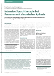 Vorschauseite 1: Intensive Sprachtherapie bei Personen mit chronischer Aphasie