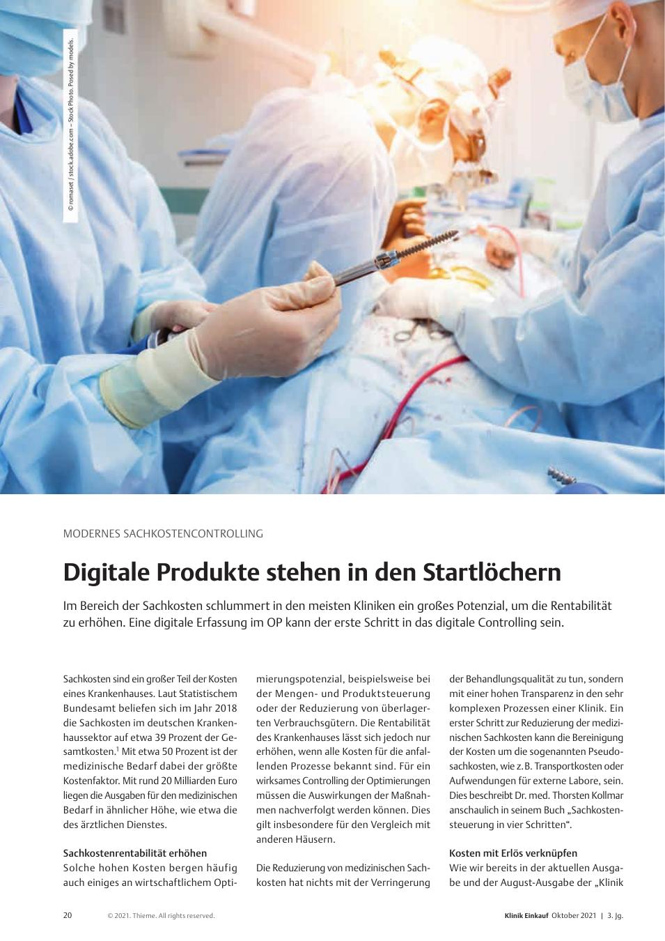 Vorschauseite 1: Modernes Sachkostencontrolling: Digitale Produkte stehen in den Startlöchern