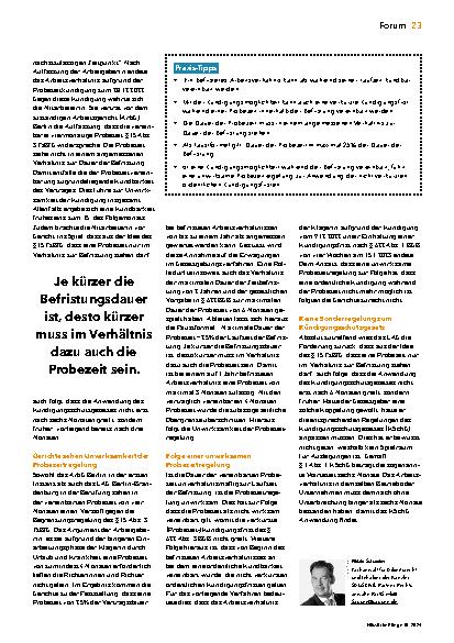 Vorschauseite 2: Probezeit an Befristung anpassen