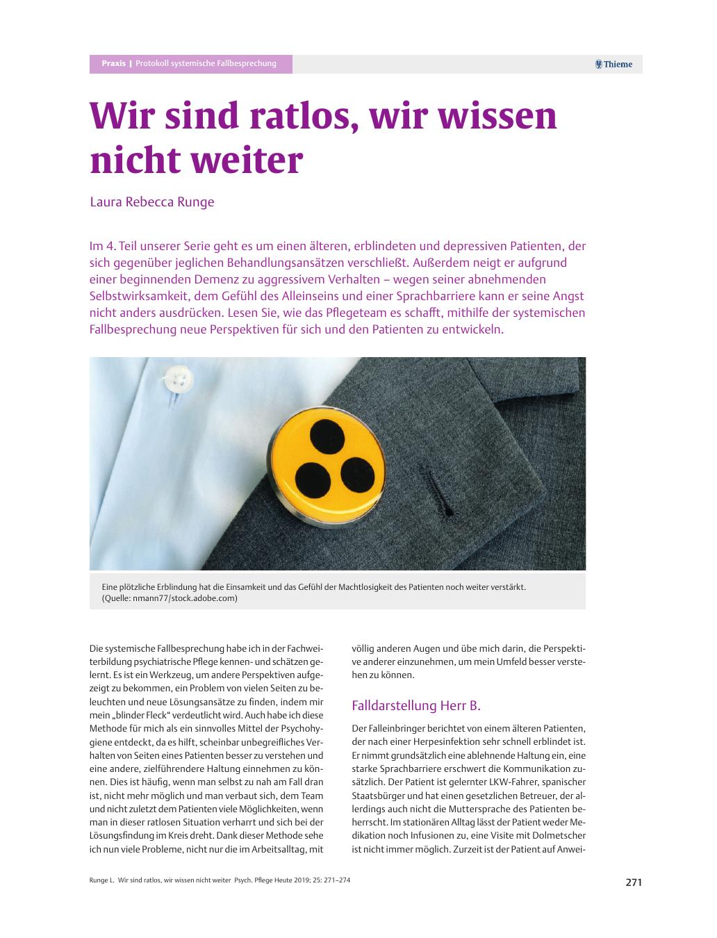 Vorschauseite 1: Wir sind ratlos, wir wissen nicht weiter