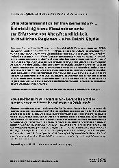 Vorschauseite 1: „Wie altersfreundlich ist Ihre Gemeinde? “ - Entwicklung eines Messinstruments zur Erfassung von Altersfreundlichkeit in ländlichen Regionen - eine Delphi-Studie