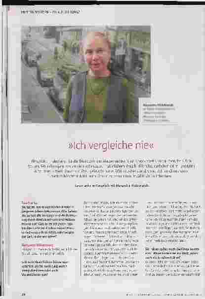 Vorschauseite 1: »Ich vergleiche nie« – Tara Franke im Gespräch mit Alexandra Hildebrandt