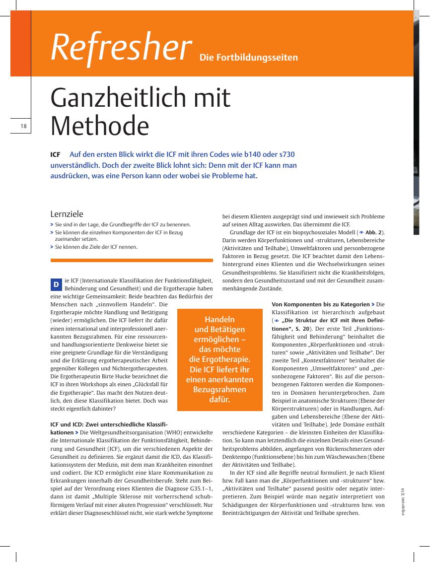 Vorschauseite 1: ICF ? Ganzheitlich mit Methode