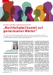 Vorschauseite 1: "Nachhaltigkeit basiert auf gemeinsamen Werten."