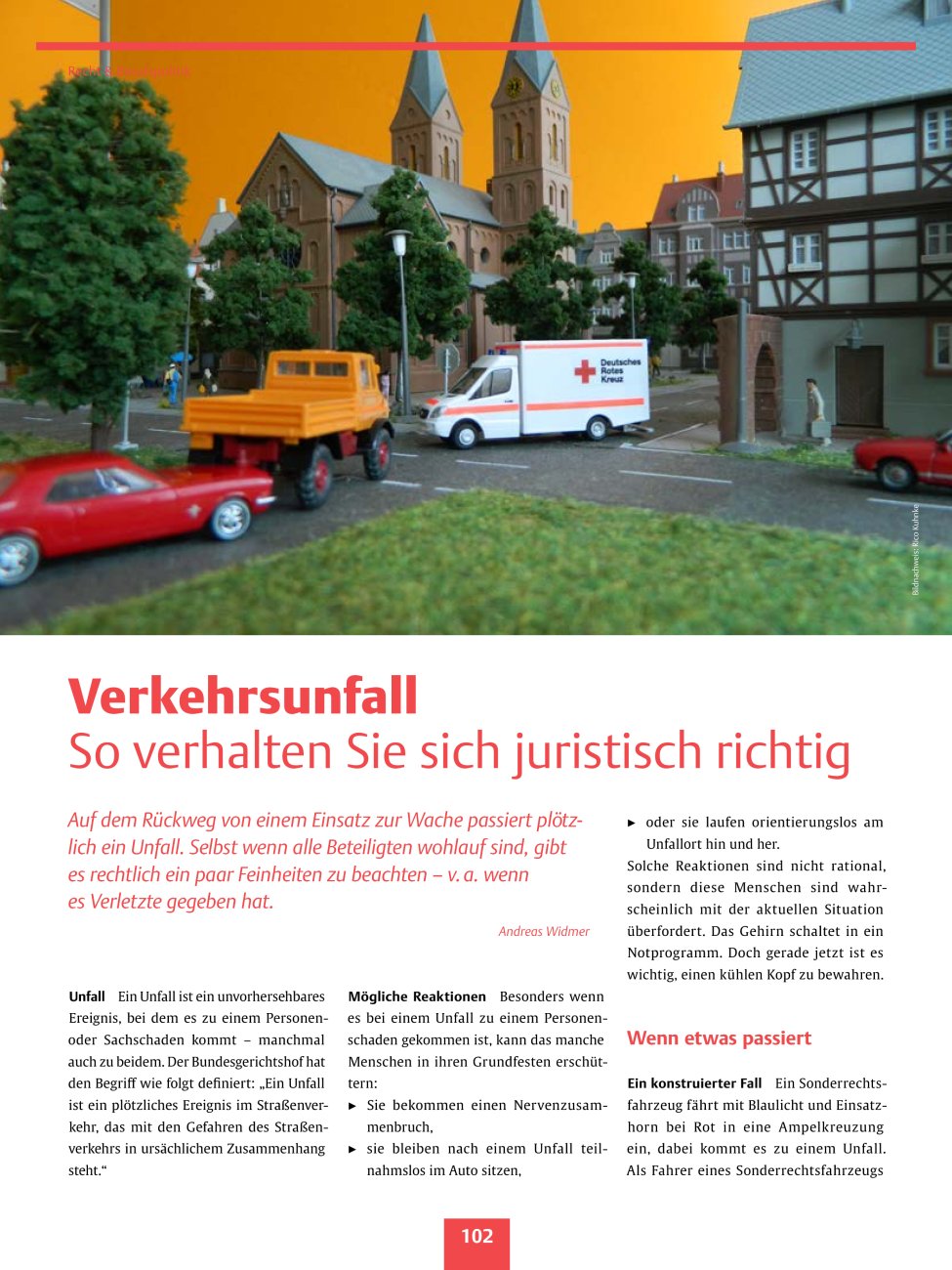 Vorschauseite 1: Verkehrsunfall? So verhalten Sie sich juristisch richtig