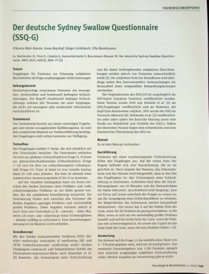 Vorschauseite 1: Der deutsche Sydney Swallow Questionnaire (SSQ-G)