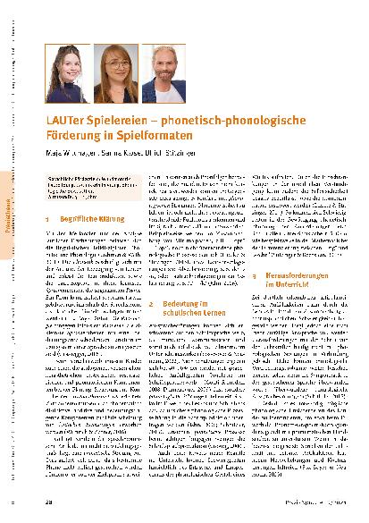 Vorschauseite 1: Lauter Spielereien – phonetisch-phonologische Förderung in Spielformaten