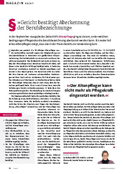 Vorschauseite 1: "Gericht bestätigt Aberkennung der Berufsbezeichnung"
