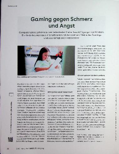Vorschauseite 1: Gaming gegen Schmerz und Angst