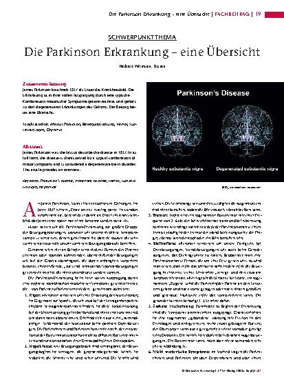 Vorschauseite 1: Die Parkinson Erkrankung – eine Übersicht