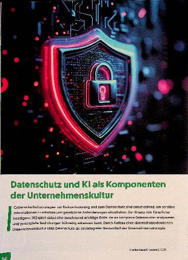 Vorschauseite 1: Datenschutz und Kl als Komponenten der Unternehmenskultur