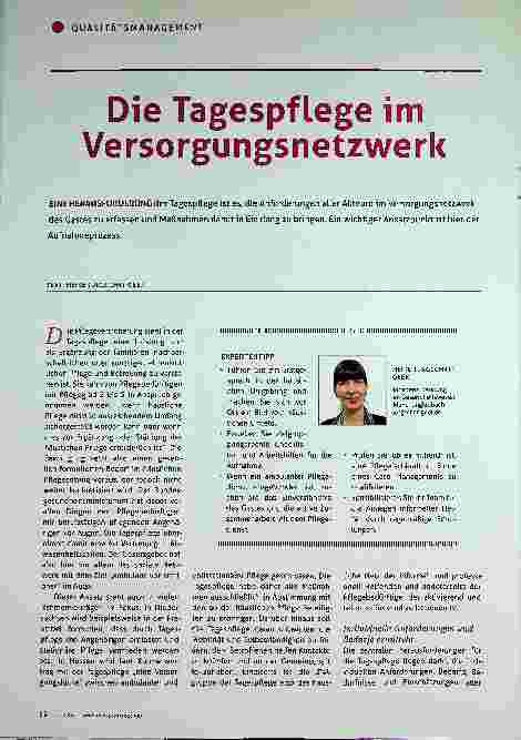 Vorschauseite 1: Die Tagespflege im Versorgungsnetzwerk