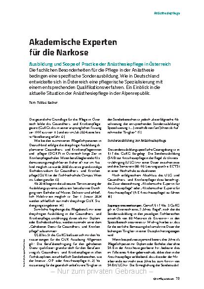 Vorschauseite 2: Akademische Experten für die Narkose